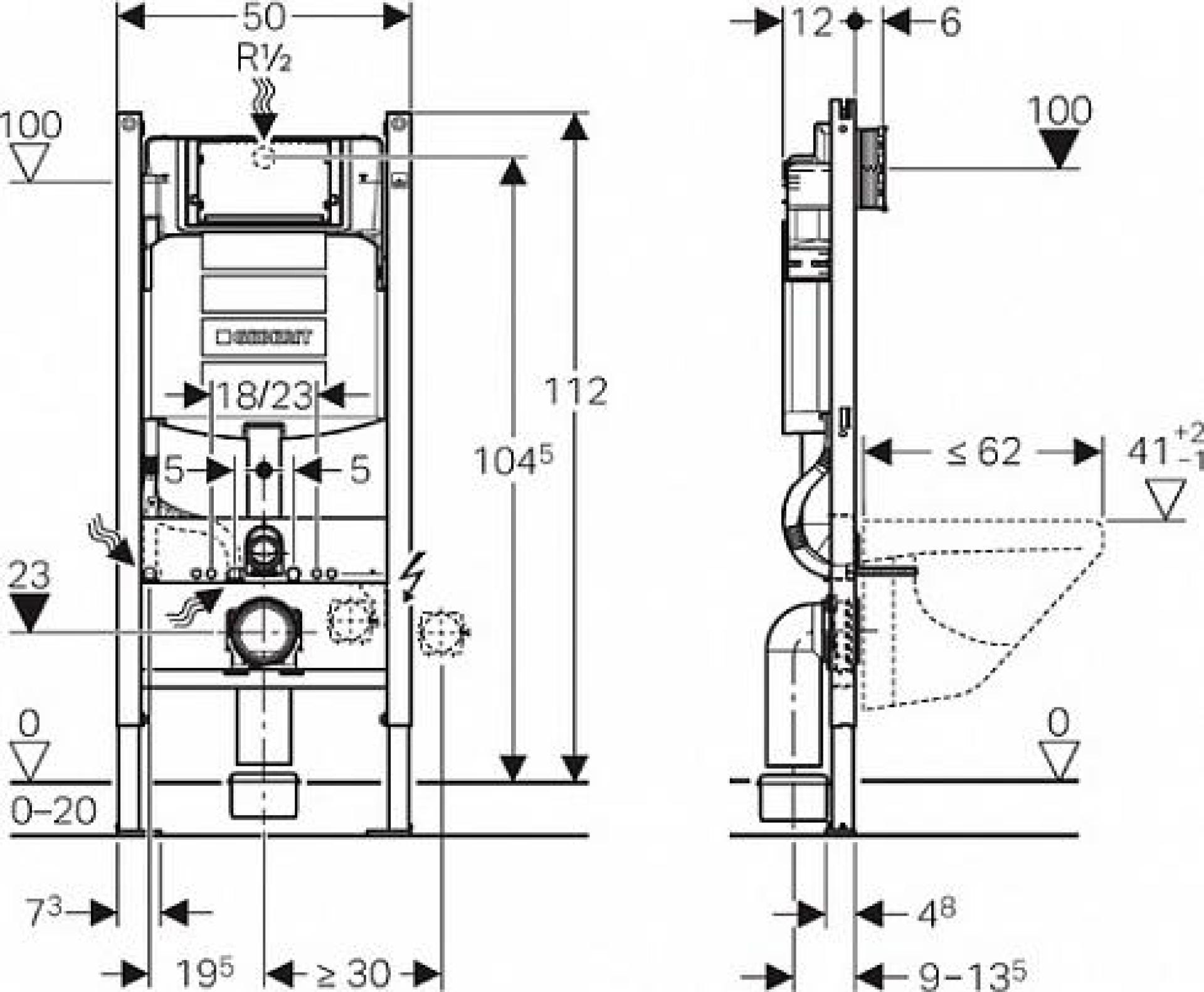 Комплект инсталляции Geberit Duofix Sigma 12 Plattenbau 111.362.00.5 с подвесным унитазом Geberit Acanto 500.600.01.2 и крышкой сиденьем микролифт - фото Geberit (Геберит) Shop