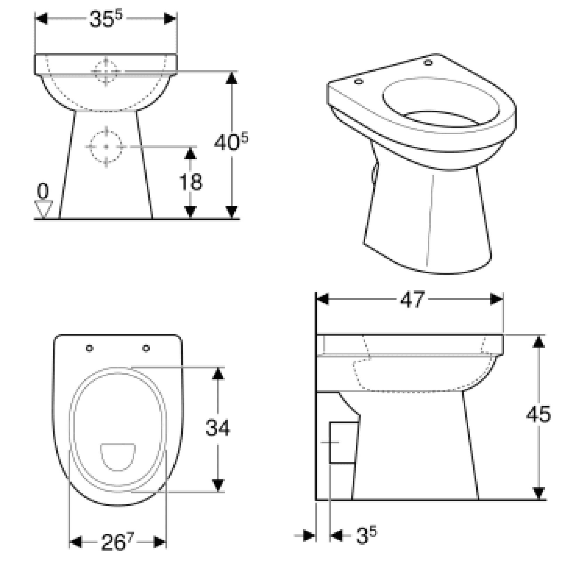 Напольный унитаз Geberit Renova Comfort 218510000 белый - фото Geberit (Геберит) Shop