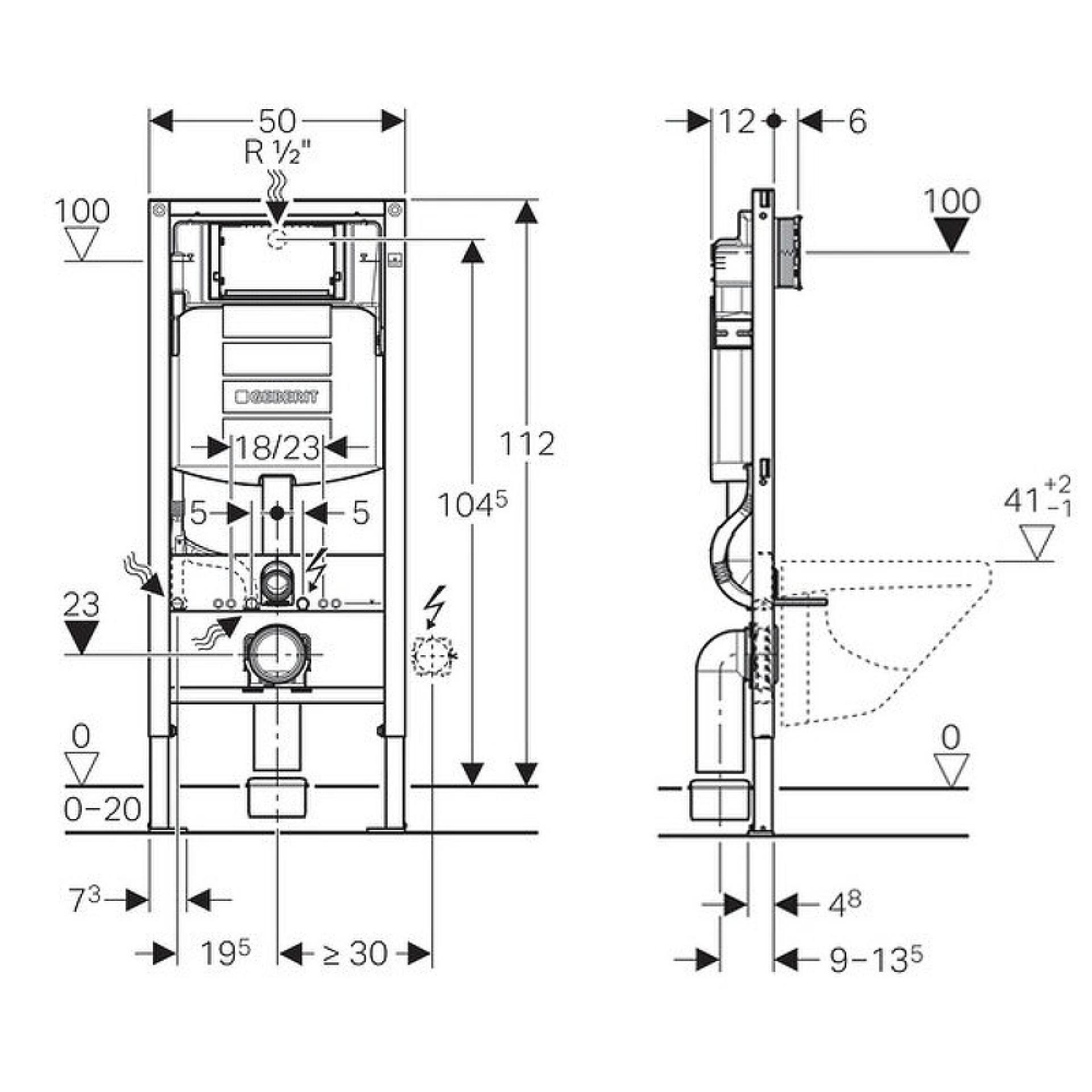 Комплект инсталляция Geberit Duofix 111.301.KJ.5 + унитаз San More Ispirare SMT971902 с сиденьем микролифт - фото Geberit (Геберит) Shop