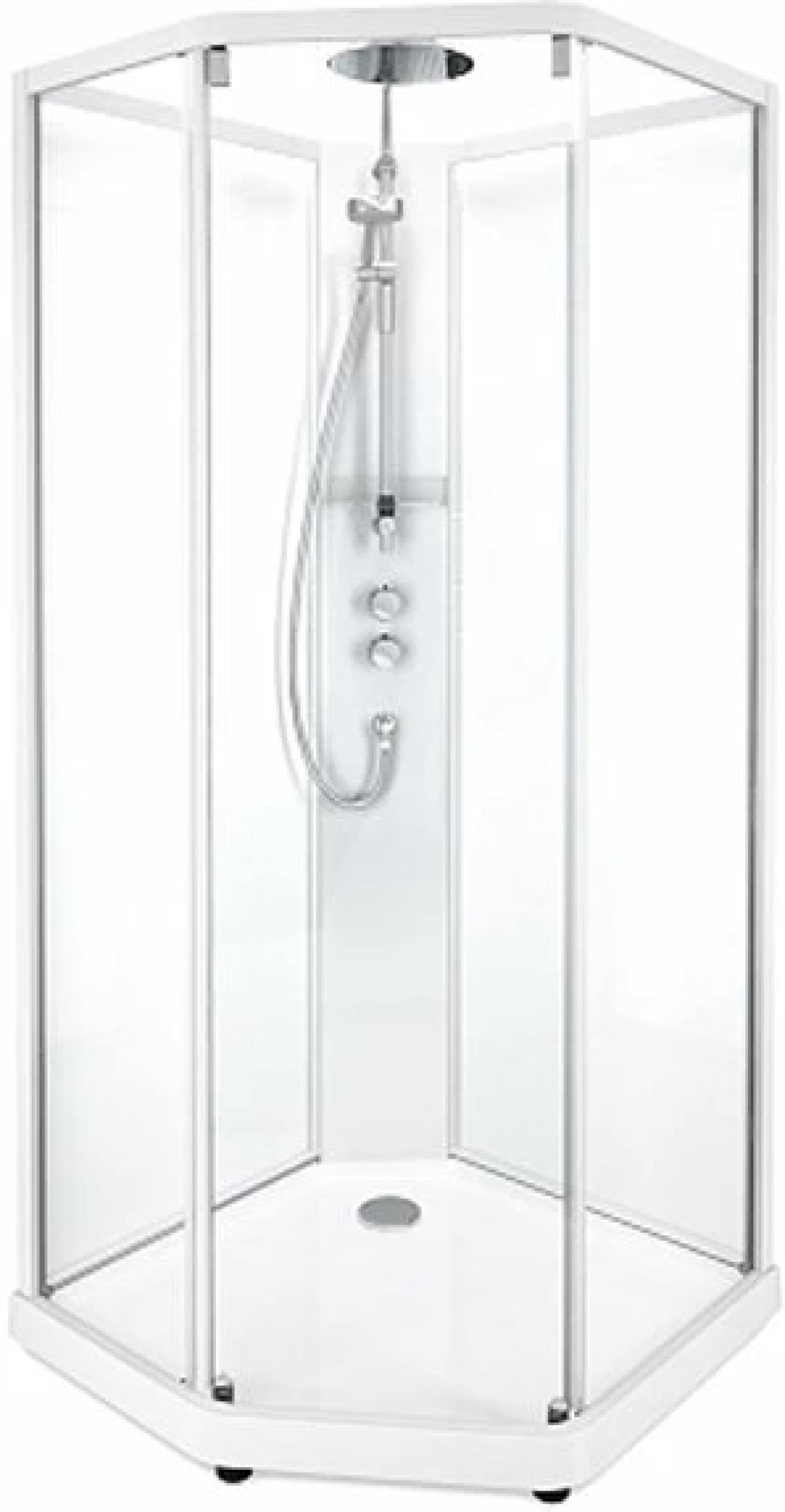 Душевая кабина IDO Showerama 10-5 Comfort 90x90 131.401.201.301, профиль белый, стекло прозрачное