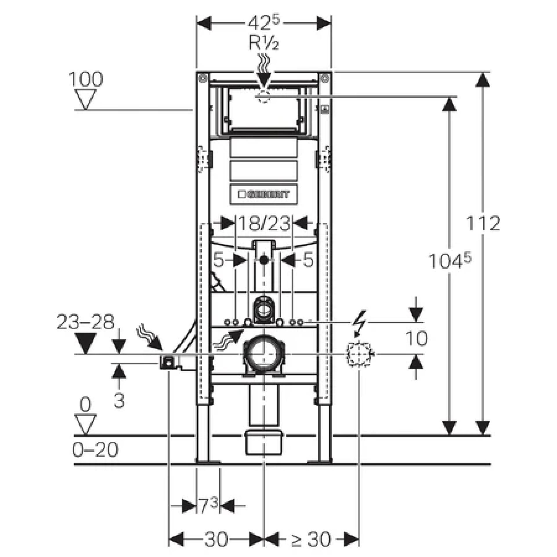 Комплект инсталляция Geberit Duofix UP 320 111.350.00.5 + унитаз San More Ispirare SMT971902 с сиденьем микролифт - фото Geberit (Геберит) Shop