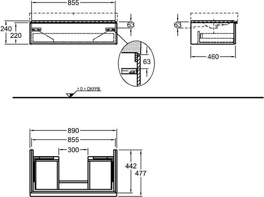 Мебель для ванной Geberit iCon 90 натуральный дуб - фото Geberit (Геберит) Shop