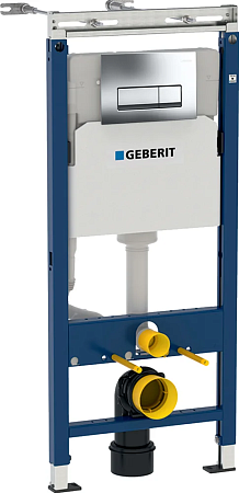 Система инсталляции для унитазов Geberit Duofix Платтенбау 458.125.21.1 4 в 1 с кнопкой смыва хром глянец - фото Geberit (Геберит) Shop