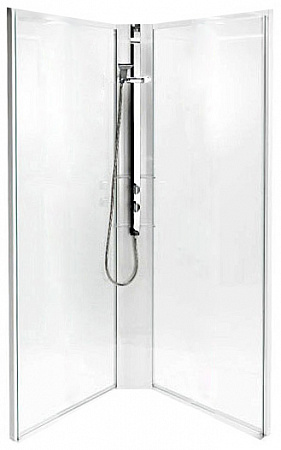Задняя стенка душевой кабины 100x100 Ido Showerama 8-5 4985122011 белый профиль+ прозрачное стекло - фото Geberit (Геберит) Shop