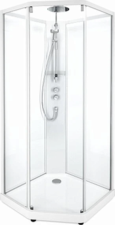 Душевая кабина IDO Showerama 10-5 Comfort 100x100 131.404.207.313, профиль белый, стекло прозрачное - фото Geberit (Геберит) Shop